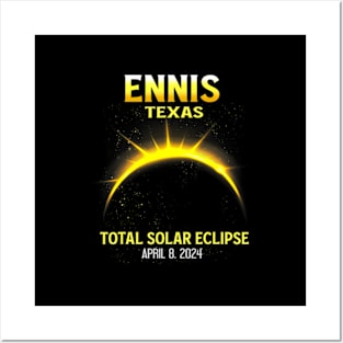 Ennis Texas Eclipse 2024 Total Solar Eclipse Posters and Art